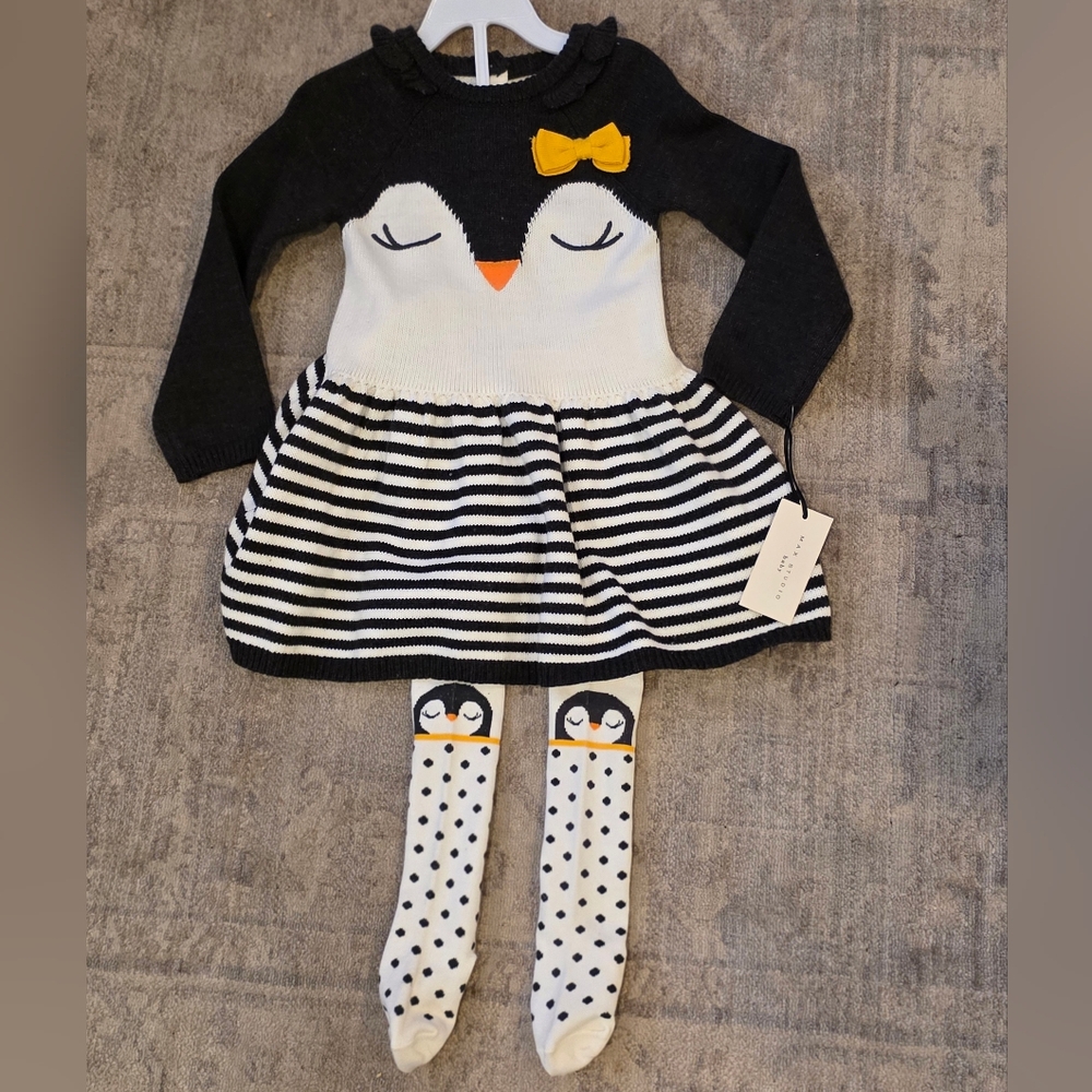 NWT Max Studio Owl Set (Dress & Tights)